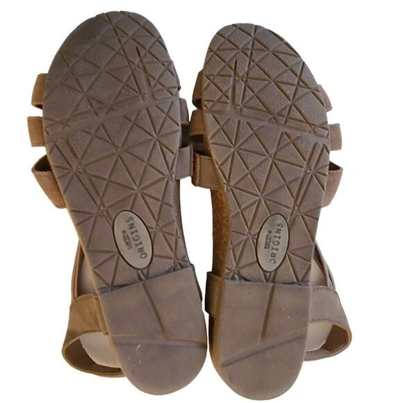 Earth Origins Laney Leather Sling Back Sandal Sedona Brown Comfort - Picture 4 of 10